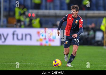 Genova, Italia. 01 dicembre 2021. Andrea Cambiaso (Genova) durante Genova CFC vs AC Milan, Campionato italiano di calcio A Match a Genova, Italia, Dicembre 01 2021 Credit: Independent Photo Agency/Alamy Live News Foto Stock