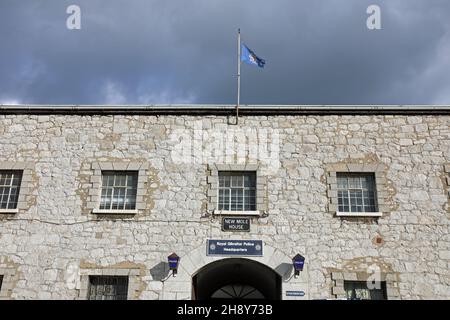 Sede della polizia di Gibilterra reale a New Mole House Foto Stock