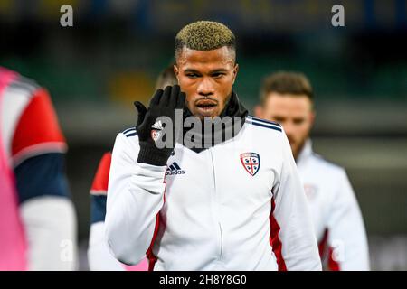 Stadio Marcantonio Bentegodi, Verona, 30 novembre 2021, Balde Diao Keita (Cagliari) ritratto durante Hellas Verona FC vs Cagliari Calcio - i Foto Stock