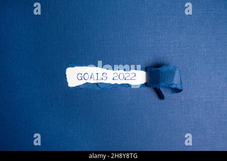 Obiettivi 2022 concetto di carta strappata Foto Stock