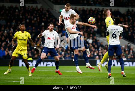 Londra, Regno Unito. 2 dicembre 2021. LONDRA, Inghilterra - DICEMBRE 02:Tottenham Hotspur's Harry Kane durante la Premier League tra Tottenham Hotspur e Brentford allo stadio Tottenham Hotspur, Londra, Inghilterra il 02 Dicembre 2021 credito: Action Foto Sport/Alamy Live News Foto Stock