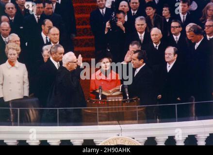 WASHINGTON DC, USA - 20 gennaio 1969 - Richard Nixon (1913-1994) è stato inaugurato il 37° Presidente degli Stati Uniti il 20 gennaio 1969 Foto Stock