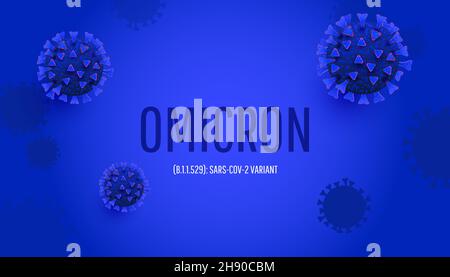 Nuovo Coronavirus o SARS-cov-2 variante Omicron B.1.1.529 focolaio influenza di base Illustrazione Vettoriale