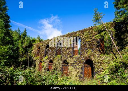 L'Aquadotto 'Muro das nove Janelas' si trova ad un'altezza di 760 metri vicino a Caldeira das Sete Cidades sulla costa occidentale di Sao Miguel. Questo Muro Foto Stock