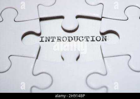 La parola introduzione scritta con una macchina da scrivere. Foto Stock