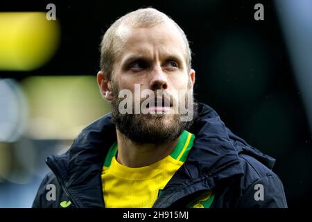 Foto del file datata 02-10-2021 del Teemu Pukki di Norwich City, il cui peso Dean Smith ha spinto i compagni di squadra a facilitarsi. Data di emissione: Venerdì 3 dicembre 2021. Foto Stock