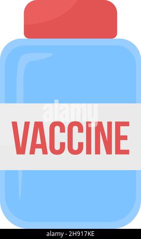 Oggetto vettore semi-piatto di colore del flacone di vaccino Illustrazione Vettoriale
