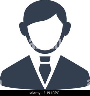 Uomo d'affari avatar in bianco e nero tavolozza colori. Illustrazione Vettoriale