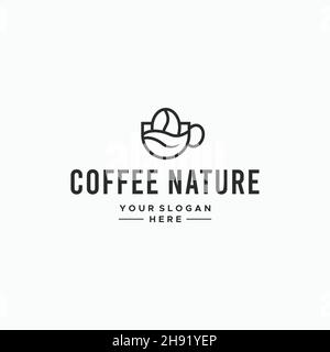 Design minimalista con il logo della TAZZA DA CAFFÈ in vetro Illustrazione Vettoriale