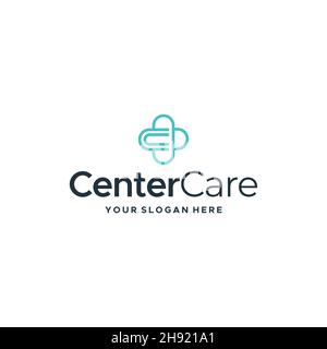 Design minimalista con logo Art Plus della linea CenterCare Illustrazione Vettoriale