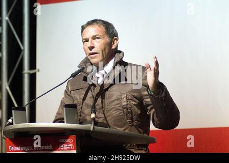 Vienna, Austria. Settembre 23, 2008. Campagna elettorale con Jörg Haider ( 26 gennaio 1950, † 11 ottobre 2008) Foto Stock