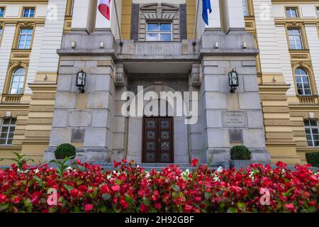 Edificio principale della Cancelleria del primo Ministro della Polonia in Ujazdow Avenue a Varsavia, capitale della Polonia Foto Stock