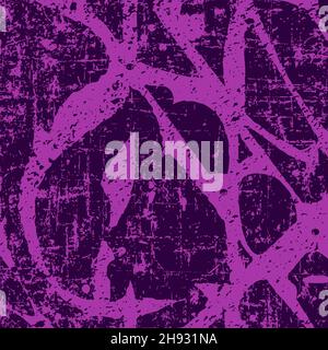 Grunge sfondo viola astratto. Tessuto di distress di macchie, macchie, inchiostro, punti, graffi. Elemento di design per pattern, effetto grungy, template Illustrazione Vettoriale