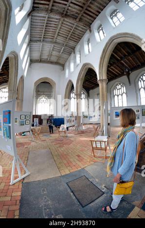 blythburgh chiesa interno blythburgh suffolk inghilterra Foto Stock