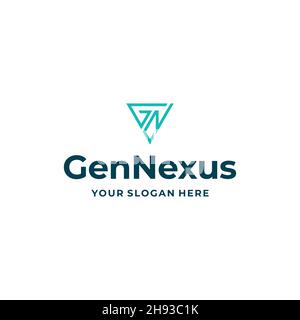 design del logo flat Letter Mark Initial GN Gen Nexus Illustrazione Vettoriale