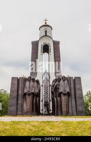 MINSK, BIELORUSSIA - 8 GIUGNO 2017: Monumento ai figli della Patria a Minsk, Bielorussia Foto Stock