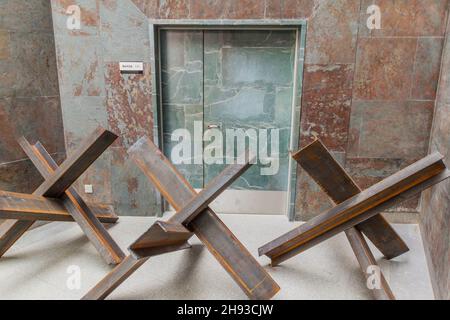 MINSK, BIELORUSSIA - 16 GIUGNO 2017: Mostre al Museo di Stato bielorusso della Storia della Grande Guerra Patriottica a Minsk Foto Stock