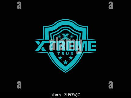 XTREME TRUX Word Mark Logo Design modello vettoriale Xtreme trux Word Logo Design Illustrazione Vettoriale