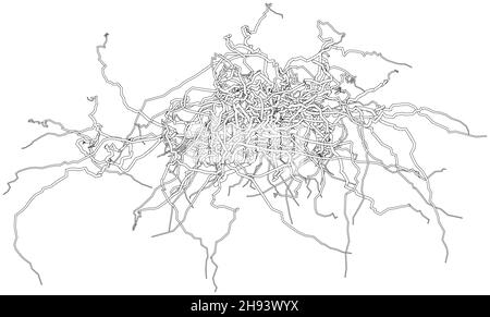 Delineare un arbusto essiccato senza foglie Foto Stock