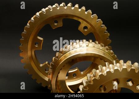 Ruote dentate studio riprendere sfondo industriale Foto Stock