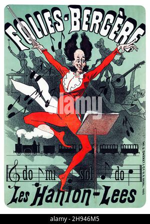Folies-Bergere - Les Hanion-Lees. Poster di Jules Chéret (1836-1932). Francese. Foto Stock