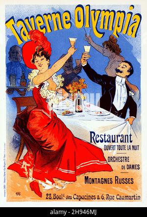 Taverne Olympia - Ristorante - Montagnes Russes. Poster di Jules Chéret (1836-1932). Francese. Foto Stock