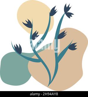 bella composizione astratta di figure, paesaggio minimalista. Design astratto del paesaggio per copertine, poster, stampe, arte da parete in un minimalista Illustrazione Vettoriale