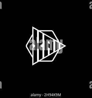 XA lettera del logo monogramma con pulsante triangolare forma esagonale arrotondata. Logo monogramma circolare triangolare, lettera logo schermo triangolare. Illustrazione Vettoriale