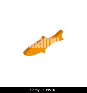 Segno isometrico dell'icona dei pesci vettoriali isolato su sfondo bianco. eps Illustrazione Vettoriale