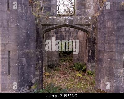 Craigend Castle è una casa di campagna in rovina, situata a nord di Milngavie, nello Stirlingshire, Scozia centrale. Foto Stock