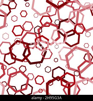 Modello senza giunture vettoriale casuale in esagoni. Illustrazione Vettoriale