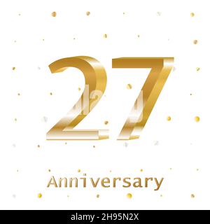 Anni Golden Anniversary Vector Logo Design. Modello poster per le celebrazioni. Illustrazione Vettoriale