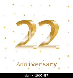 Anni Golden Anniversary Vector Logo Design. Modello poster per le celebrazioni. Illustrazione Vettoriale