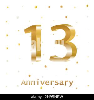 Anni Golden Anniversary Vector Logo Design. Modello poster per le celebrazioni. Illustrazione Vettoriale