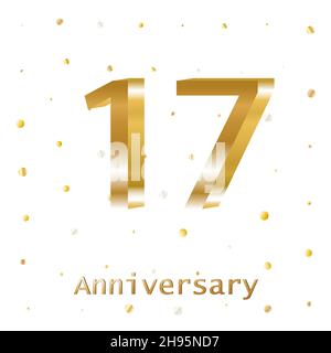 Anni Golden Anniversary Vector Logo Design. Modello poster per le celebrazioni. Illustrazione Vettoriale