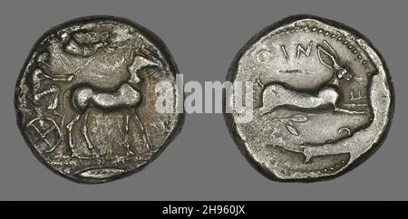 Tetradrachm (Coin) raffigurante Biga con Mules, 484-476 a.C. Foto Stock