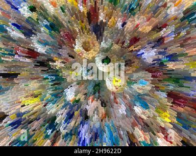 Arte digitale, illustrazione 3D, sfondo colorato senza cuciture che indica il movimento Foto Stock