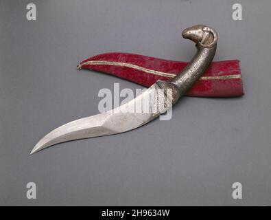 Dagger curvo (Khanjar) con RAM-Head Pommel, XVII/XVIII secolo. Foto Stock