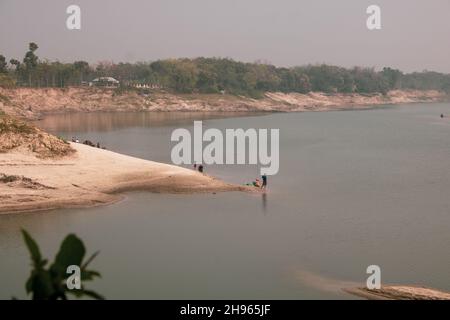 Il fiume Gorai-Madhumati è uno dei fiumi più lunghi del Bangladesh e affluente del Gange. Questo fiume del Bangladesh è pieno di bellezza sorprendente Foto Stock