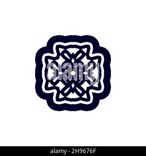 Icona del vettore: Nodo celtico, croce triquetra o simbolo della Trinità con forma cardiaca. Illustrazione Vettoriale