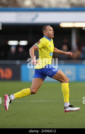 SOLIHULL, INGHILTERRA. 4 DICEMBRE 2021. Lois Maynard di Solihull Moors durante la partita della Vanarama National League tra Solihull Moors e Woking FC all'Armco Stadium di Solihull sabato 4 dicembre 2021. (Credit: James Holyoak/Alamy Live News) Foto Stock