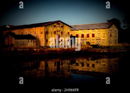 un vecchio magazzino a kungshamn Foto Stock