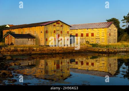 un vecchio magazzino a kungshamn Foto Stock