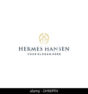 flat HERMES HANSEN linea di costruzione art Logo design Illustrazione Vettoriale