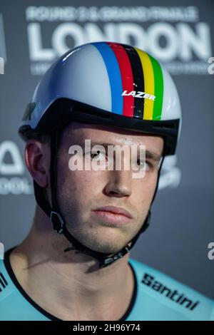 LONDRA, INGHILTERRA - DICEMBRE 04: Harrie LAVREYSEN dei Paesi Bassi al velodromo di Lee Valley, il 4 dicembre 2021 a Londra, Inghilterra. (Foto di Sebastian Frej) Credit: Sebo47/Alamy Live News Foto Stock