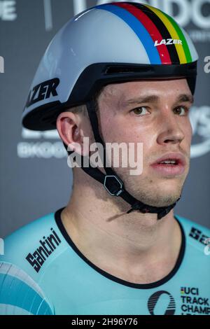 LONDRA, INGHILTERRA - DICEMBRE 04: Harrie LAVREYSEN dei Paesi Bassi al velodromo di Lee Valley, il 4 dicembre 2021 a Londra, Inghilterra. (Foto di Sebastian Frej) Credit: Sebo47/Alamy Live News Foto Stock