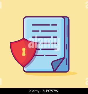 illustrazione vettoriale del concetto di documento segreto in stile piatto Illustrazione Vettoriale