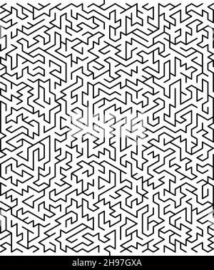 Illustrazione vettoriale di labirinto isolata su sfondo bianco, modello di logo concettuale, elementi di design. Logo vettoriali a labirinto e ID sfondi astratti Illustrazione Vettoriale