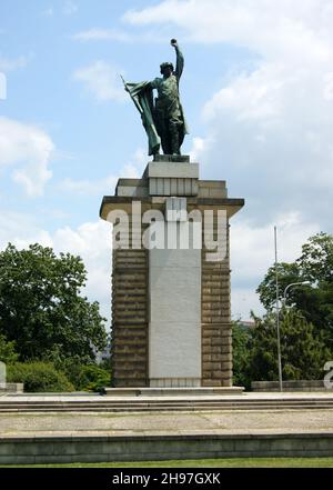 Memoriale della Vittoria dell'Armata Rossa sul fascismo, sul lato orientale di Piazza Moravske, svelata nel 1955, 10th anni della fine della seconda Guerra Mondiale, Brno Foto Stock