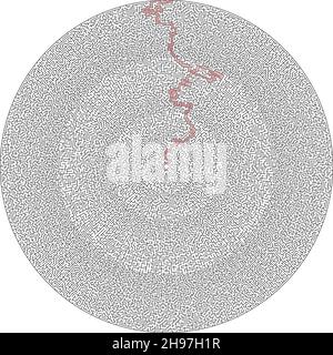 Sfondo vettoriale labirinto, illustrazione circolare labirinto isolato su sfondo bianco Illustrazione Vettoriale